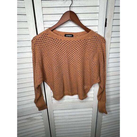 Express Woman's Cropped Burnt Orange Sweater - Picture 5 of 7
